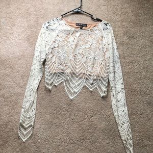 Lacey white crop top